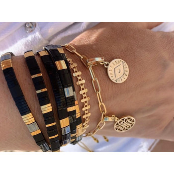 Claire BERTEAU Nairobi armband Platte glazen kralen 5