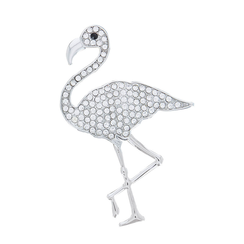 Broche Flamant strass aimantée