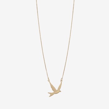 Gold-plated steel bird necklace