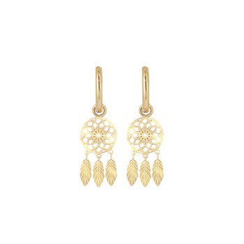 Gold-plated steel Dreamcatcher earrings