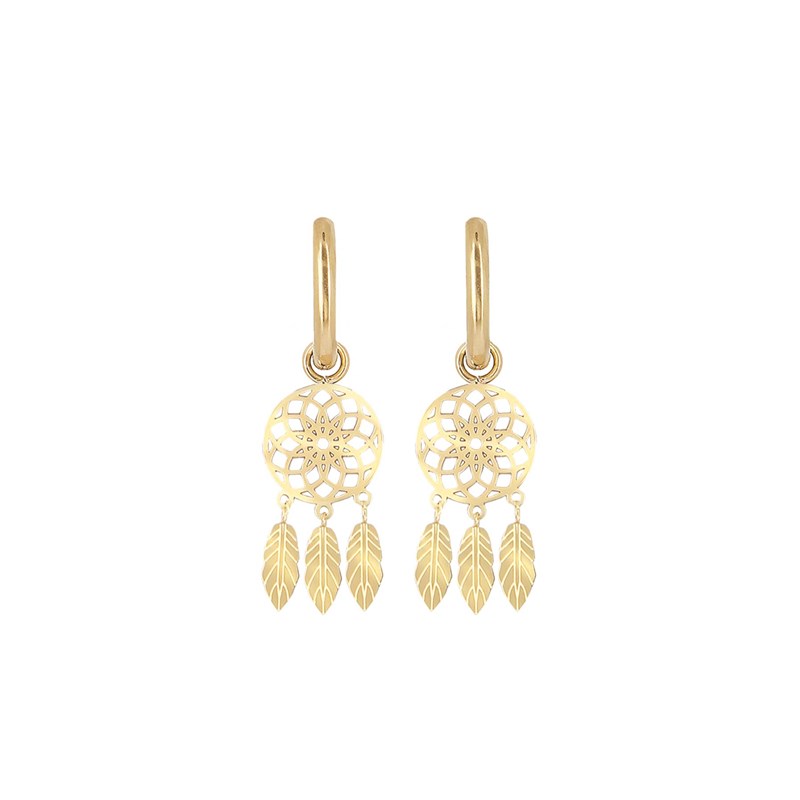 Boucles Attrape rêves acier or