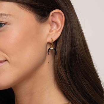 Boucles Lune acier doré or