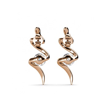 Spiral Earrings - Rose Gold and Crystal