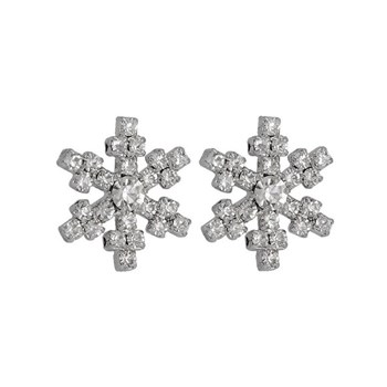 Boucles d'oreilles cristal Swarovski Blanc en plaqué Or Blanc et rhodié