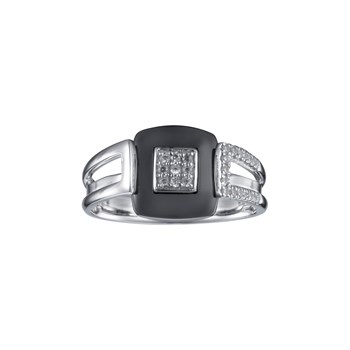 Bague Addison en Argent avec oxyde de zirconium blanc
