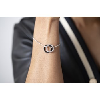 Bracelet souple Ava en Argent avec oxyde de zirconium blanc