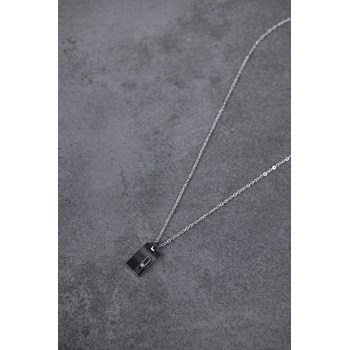 Plaque sur chaîne Christiano en Acier 316L avec diamant blanc
