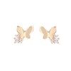 Boucles d'Oreilles Papillons - Or Jaune et Zirconiums - Femme ou Enfant - vue V1