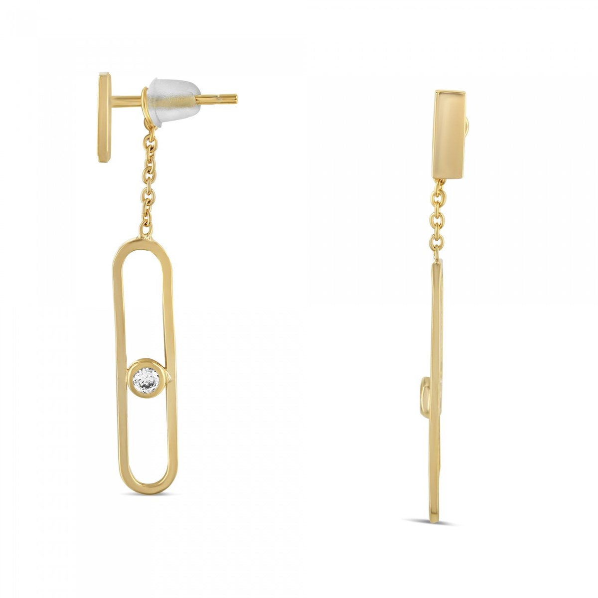 Boucles d'oreilles Théma Capsule Plaqué or 18 carats Oxyde de Zirconium - vue V1