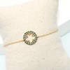 Bracelet  avec anneau tissé de perles miyuki vert-Doré à l'or fin - vue V3