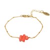 Bracelet Chaîne fine multi boules perles de corail baton - Plaqué or - vue V1