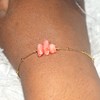 Bracelet Chaîne fine multi boules perles de corail baton - Plaqué or - vue V3