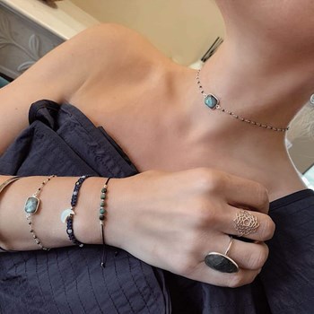 Choker Anjali Mudra argent