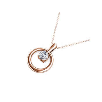 Pendentif Octavia - Or Rosé et Cristal