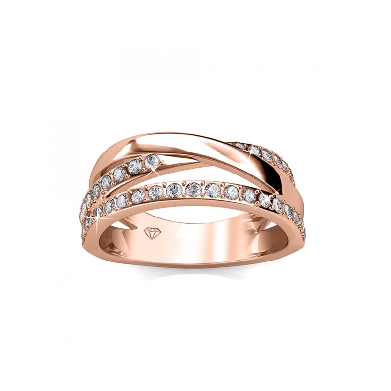 Bague Kris - Or Rosé et Cristal - vue 2