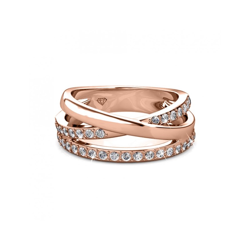 Bague Kris - Or Rosé et Cristal - vue 3