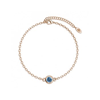 Birth Stone Bracelet - Rose Gold and Light Blue