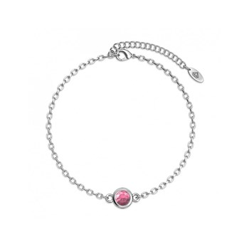 Birth Stone Bracelet - Silver and Pink