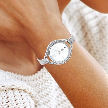 Montre Lana SC Crystal ornée d'un véritable diamant noir et de 46 Cristaux scintillants