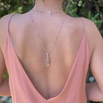 Collier bijou de dos/recto verso Warrior argent