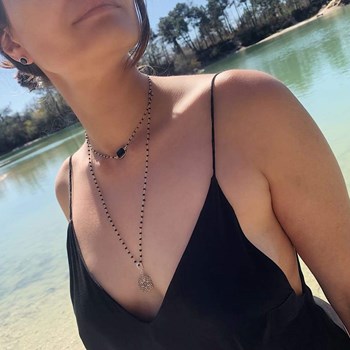 Collier bijou de dos/recto verso Ashtanga argent