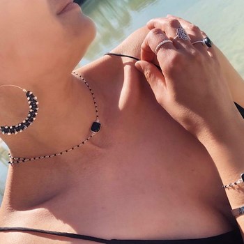 Collier bijou de dos/recto verso Ashtanga argent