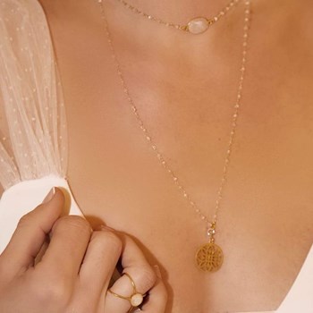 Collier bijou de dos/recto verso Pranayama argent
