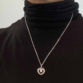 Pendentif coeur avec petit coeur dedans