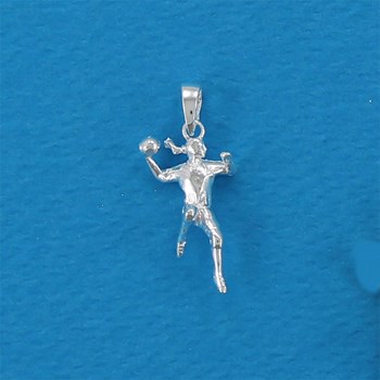 Pendentif joueuse de handball - Argent massif