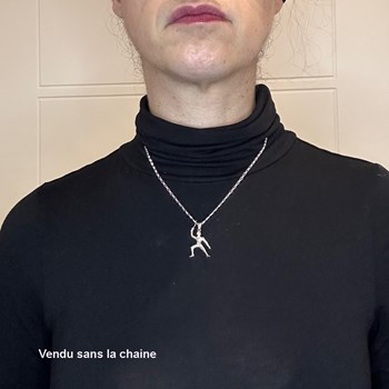 Pendentif escrimeur en garde - Argent massif