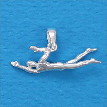 Pendentif natation nageur de crawl nouvelle édition - Argent massif
