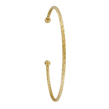 Bracelet Plaqué Or Demi Jonc Zébré Deux Perles