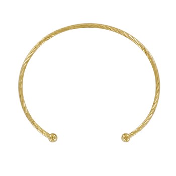 Bracelet Plaqué Or Demi Jonc Zébré Deux Perles