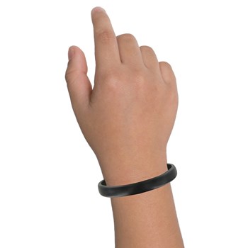 Bracelet Enfant Cuir Noir Large Fermoir Acier Inoxydable