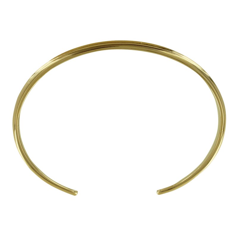 Bracelet Plaqué Or Demi Jonc Motif Feuille - vue 2