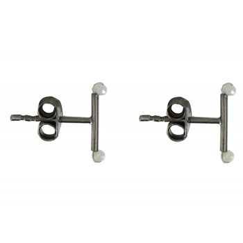 Boucles d'Oreilles Bâton en Argent 925 et ses 2 Diamants Blancs