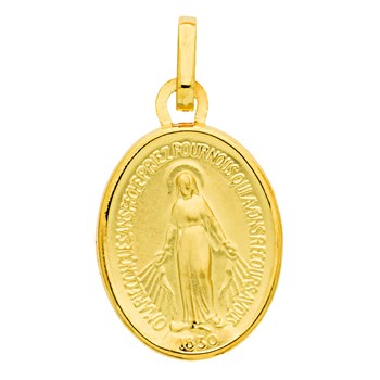 Médaille Brillaxis Vierge Miraculeuse or jaune 9k