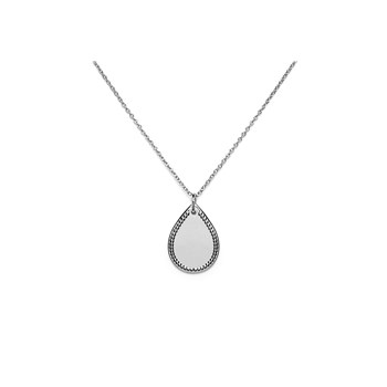 Médaille Emma et Chloé métal argenté
forme goutte ciselée sur les bords