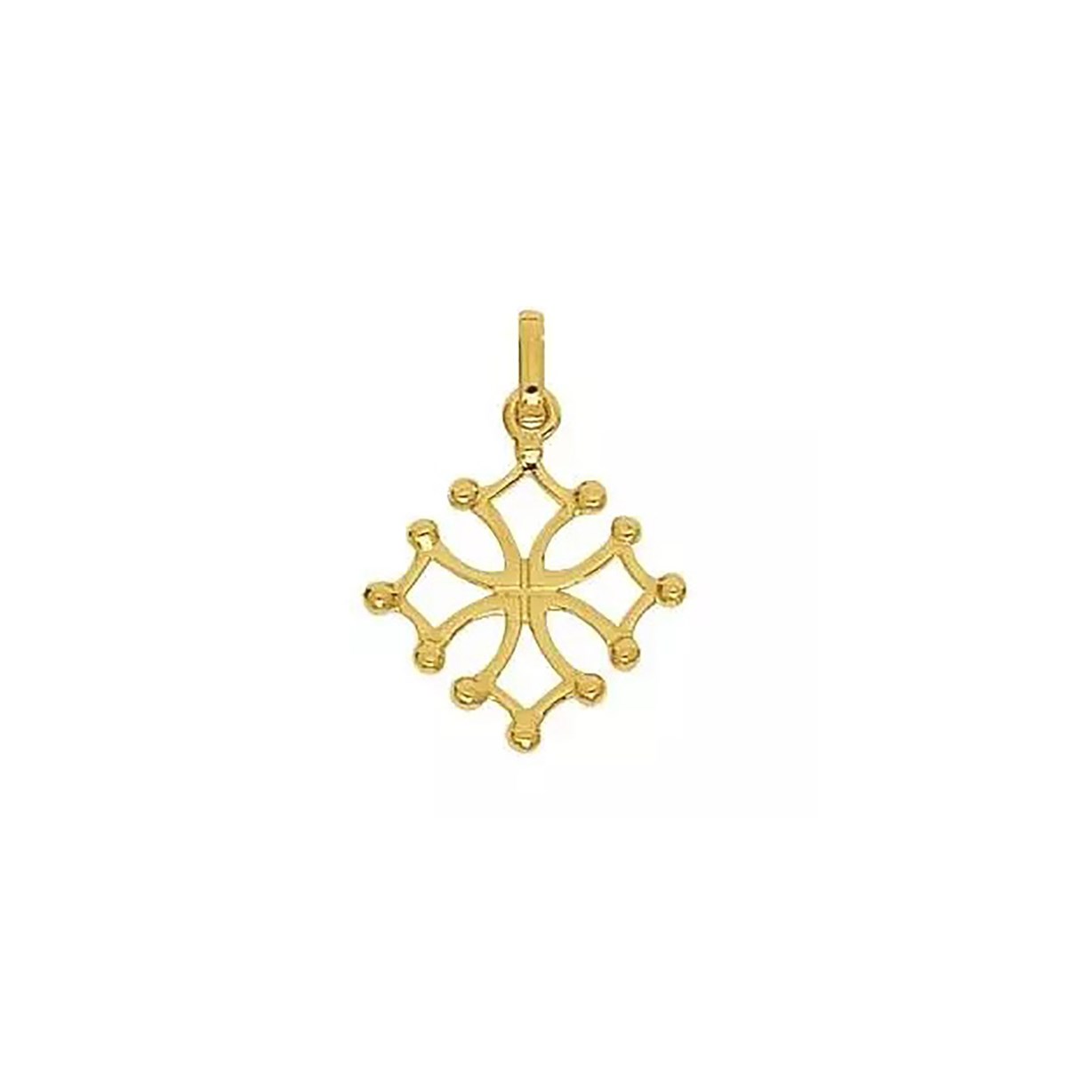 Pendentif Brillaxis croix Occitane or jaune 375/1000