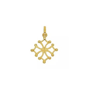 Pendentif Brillaxis croix Occitane or jaune 375/1000