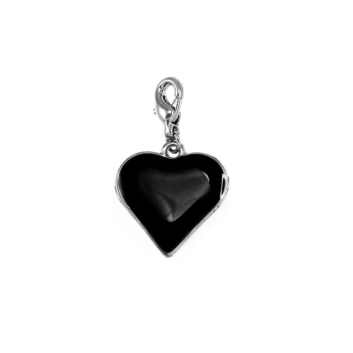 Breloque charm coeur noir SC Crystal