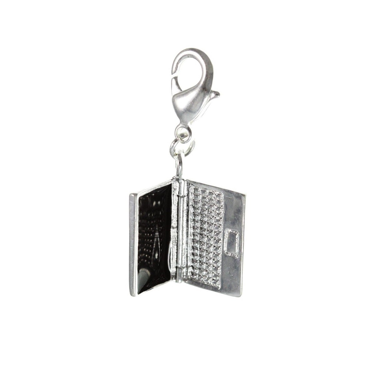 Charm ordinateur portable SC Crystal plaqué argent 3 microns