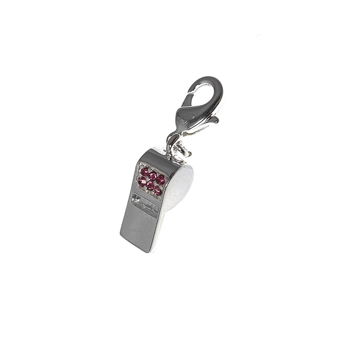 Charm sifflet SC Crystal plaqué argent 3 microns