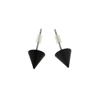Boucles d'oreilles pointe noire et strass