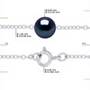 Bracelet TRIO Perles d'Eau Douce Rondes 8-9 mm Noires Argent 925 - vue V3