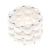 Bague Triple élastiquée Perles d'Eau Douce blanches 3-4 mm - Argent 925 - vue V1