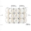 Bague Triple élastiquée Perles d'Eau Douce blanches 3-4 mm - Argent 925 - vue V3