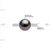 Bague Perle de TAHITI Ronde 8-9 mm Joaillerie Argent 925 - vue V3