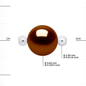 Bracelet LOVE LINK Perle d'Eau Douce Ronde 9-10 mm Chocolat Lien Nylon Noir Argent 925