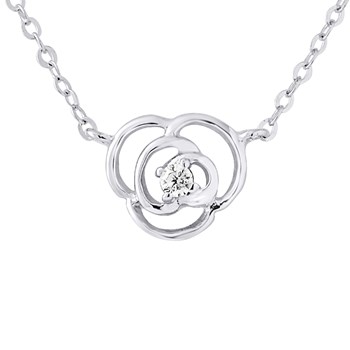 Collier FLEUR - Oxyde de zirconium - Argent 925
